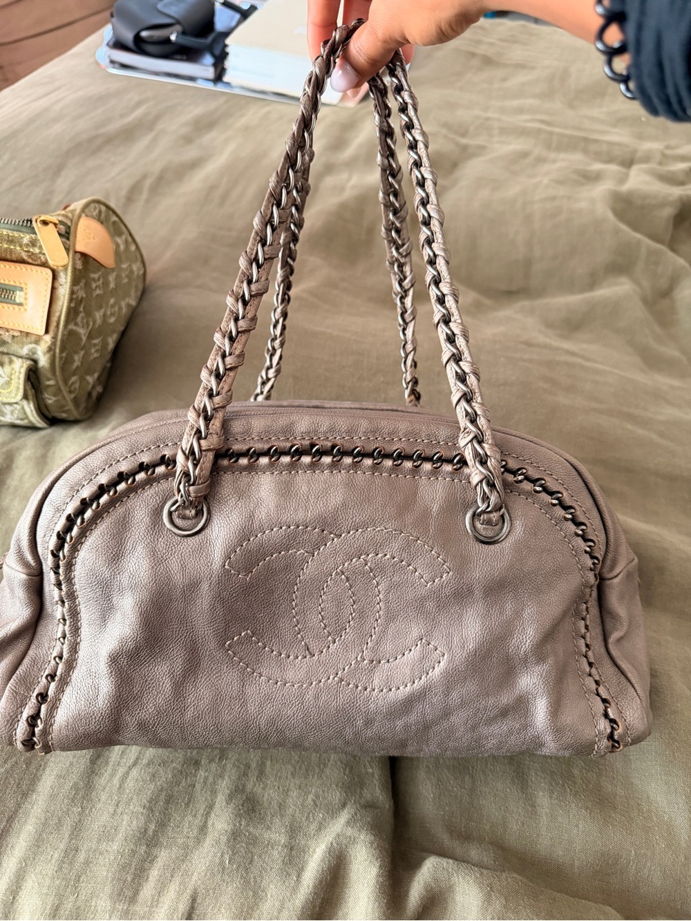 Authentic Chanel Luxe Ligne Bowler Bag